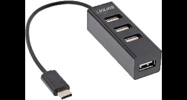 InLine USB hub (USB-C) | 4x USB-A | USB2.0 | compact | 0,15 meter