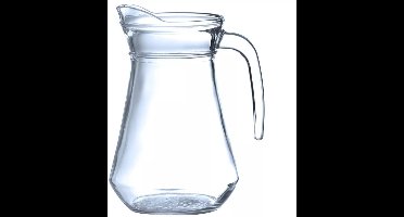 HENDI Glazen schenkkan - 1 liter - diameter 100 mm x hoogte 198 mm - vaatwasmachinebestendig - transparant - voor sap, water en thee