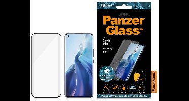 PanzerGlass Screenprotector geschikt voor Xiaomi Mi 11 Glazen | PanzerGlass Edge to Edge Screenprotector - Case Friendly - Zwart