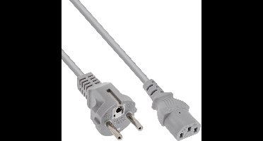 C13 (recht) - CEE 7/7 (recht) stroomkabel - 3x 1,00mm / grijs - 3 meter