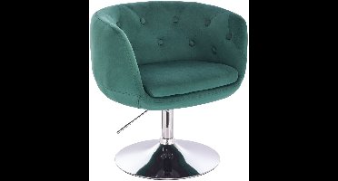 SVITA PANAMA Retro Lounge Chair - Gestoffeerde stoel Cocktailstoel Plaatvoet Metaal Fluweel Donkergroen