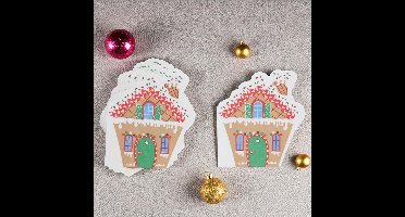 Kerst servetten peperkoekhuisje - 12 stuks - 33x33 cm - Kerstaccessoire