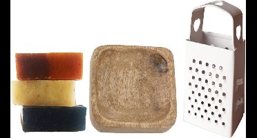 green-goose® Amberblokjes Giftset | 3 Amberblokjes met Mangohouten Plankje en Metalen Rasp | Leuk Duurzaam Cadeau!