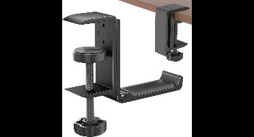 Koptelefoonstandaard voor kantoor hieronder – Koptelefoonstandaard – Verstelbare koptelefoonstandaard – Koptelefoonstandaard – Koptelefoonstandaard voor kantoor – Universele koptelefoonhaak - zwart aluminium