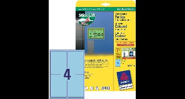 Verwijderbare etiketten 99,1x139mm blauw 80 stuks