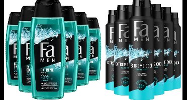 FA Extreme Cool - Pakket - Douchegel 6 x 250 ml & Deo Spray 6 x 150 ml