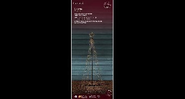 Lumineo LED kerstboom met ster - verlichting - 541 leds - D80 x H180 cm - klassiek warm - buiten - lichtboom - kerstverlichting