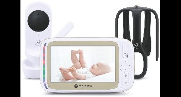 Motorola VM45 CONNECT – Babyfoon met wifi-camera en 5-inch monitor | HD-beeld met 720p, tweewegcommunicatie, temperatuurregeling, Stargrip voor bevestiging aan wieg, Motorola Nursery-app, bereik tot 300 m