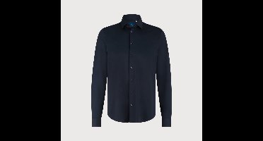 Overhemd Blue Industry donkerblauw effen stretch