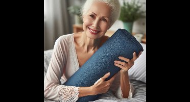 Mini Guling Waterdicht, Blauw medium 300gr. Small:~45xØ~15-20cm. Anti-allergische polyesther Fiberfill (Regeneratieve hoogwaardig polyester-synthetisch katoenmicrovezel vulling). Zorg en Ondersteuning kussens. Voor een hygiënische en droge nachtrust#