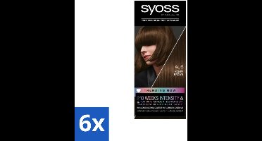 6 x Syoss - Haarverf - 4-6 Honey Brown - 1 Haarkleuring - Haarverf - Permanente Haarkleuring - Honingbruin - Syoss - Grijsdekking
