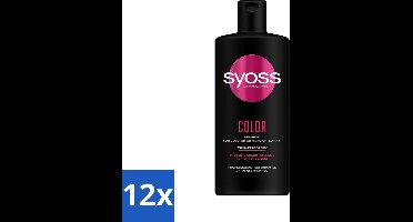 12 x Syoss Color Shampoo - Shampoo - Kleurbehoud - 440 ml - Kleurbehoud Haar - Gekleurd Haar - Highlights - Kleurvervanging - Salonkwaliteit Haar