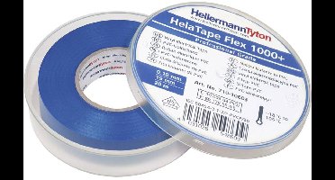 HellermannTyton HelaTape Flex 1000+ 710-10603 Isolatietape HelaTape Flex 1000+ Blauw (l x b) 20 m x 19 mm 1 stuk(s)