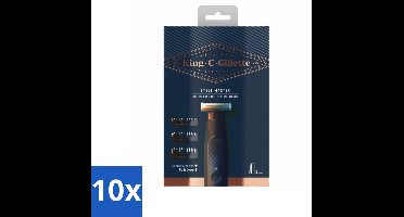 10 x King C. Gillette - Stoppelbaardtrimmer - Style Master - Met 3 Navulmesjes - Stoppelbaardtrimmer - Barttrimmer - Draadloze Trimmer - 4D Mes - Kammen Instellen