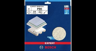 Bosch Accessories 2608901636 Schuurnet voor wand- en plafondschuurmachine Korrelgrootte (num) 80 (Ø) 225 mm 5 stuk(s)