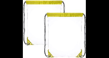 JeiibrZui Transparante Tas Met Trekkoord - Doorzichtige Tassen Met Trekkoord - Waterdicht PVC & Snelle Identificatie - 2 Stuks - Voor Sport/School/Festival Geel