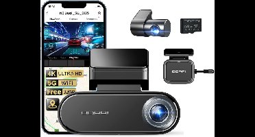 DDPAI N5 Dual met Radar - Dashcam voor Auto - Ultra 4K - AI Chip - GPS - 128GB Geheugen - Parkeerstand