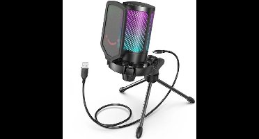 USB Microfoon - Zwart - Condensator Microfoon Voor PC - Met Dempknop - Gaming Microfoon - Streamen - Podcast Microfoon