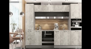 Luxe Keukenkast R-Line – Modulaire Wandkast & Onderkast – 207 x 57,2 x 30 cm – Moderne Keukenmeubelset met Werkblad – Zwarte Hoogglans Keukenkast – Stijlvol & Functioneel Design