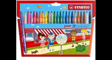 Stabilo Power Marker Set - 24 levendige kleuren met etui
