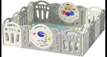 Livista Grondbox Baby –160x153x49cm – 12+2 Panelen – Inklapbare Speelbox – Met Zuignappen – Inclusief Kruipmat & Speelballen – Veilig Kinderbox Playpen