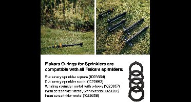 Fiskars O-ringen voor sproeiers, geschikt voor alle Fiskars sproeiers, 4 stuks, 10 g, zwart, 1024091