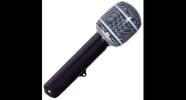Folat - Opblaasbare Microfoon Zwart 31cm