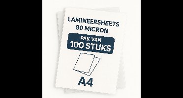 100 x A4 Lamineerhoezen – 80 Micron – Lamineersheets voor Warm Lamineren