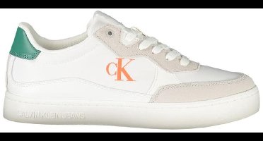 Leather Lace-Up Sneakers with Removable Footbed - White