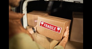 APLI Breekbare etiket, witte opdruk