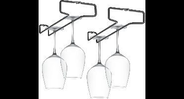 Metaltex - Wijnglazenrek Hangend - Set van 2 stuks - Wijnglazenhouder Touch Therm - Inclusief bevestigingsmateriaal