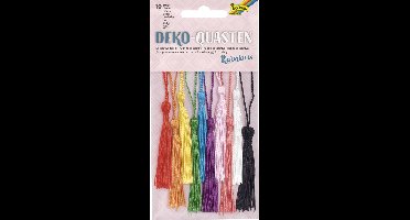 Gekleurde decoratieve kwastjes in regenboogkleuren