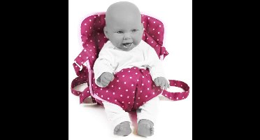 Bayer Chic Poppendraagzak (bordeaux met roze stippen)