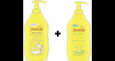 Zwitsal Wasgel Slaap Zacht Lavendel + Baby Shampoo - 2 x 400 ml Pomp