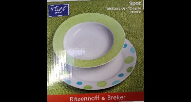Ritzenhoff & Breker Green Spot eetservies 12 delig porselein