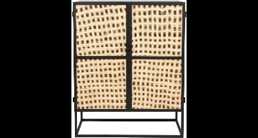 Puur - Bjerka kast laag 2-deurs MDF/rattan