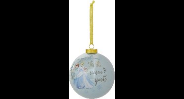 Disney Christmas, kerstbal keramiek Cinderella (blauw)