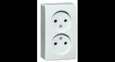 PEHA Opbouw Stopcontact Dubbel – Zonder Randaarde - Levend Wit
