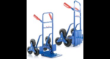 Steekwagen met traploper - opvouwbaar - tot 250 kg - blauw, rood