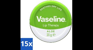 15 x Vaseline - Original Tin - Lip Therapy - Aloë Vera - 20 g - Lippenbalsem - Aloë Vera - Droge Lippen - Lippenverzorging - Vochtigheid