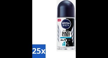 25 x Nivea - Men - Deodorant - Roller - Black & White Invisible Fresh - 50 ml - Deodorant Roller - Anti-vlekken - 48 Uur Bescherming - Zweet En Geur - Huidvriendelijk