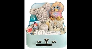 Koffertje gevuld met baby artikelen - Blauw - 30cm