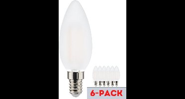 Proventa Longlife LED kaarslamp met kleine E14 fitting - Opaal glas - Voordeelverpakking - 6 stuks