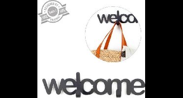Balvi Kapstok 34,5 Cm Welcome Metaal Grijs
