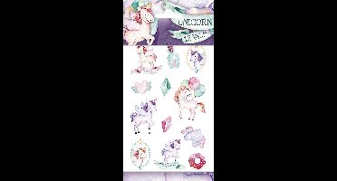 Unicorn 2 Tattoos -Tijdelijke Tattoo - Body Glitter - Plak Tattoos - Nep Tattoo - Fake Tattoo - Kinderen en volwassenen - 1 Vel met 12 tattoos