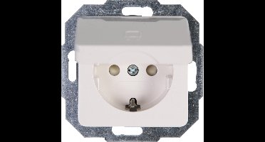 KOPP Milano wandcontactdoos met afdekklep | met randaarde | inbouw | wit