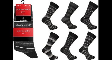 Pierre Cardin - Sokken Heren 43 46 - 12 paar - Donker Kleuren - Strepen - Hoge Heren Sokken - Herensokken Maat 43 46