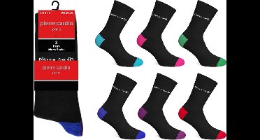 Pierre Cardin - Sokken Heren 39 42 - 12 paar - Gekleurde Hiel en Teen - Hoge Heren Sokken - Herensokken Maat 39 42