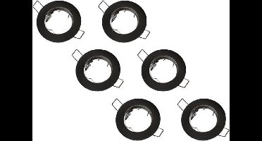 Groenovatie Inbouwspot - Rond - Mat Zwart - 6-Pack