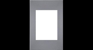 Passe-Partout Fotomaat 13x18 cm - Lijstmaat 20x30 cm - Grijs - Museumkarton - Fotolijst niet inbegrepen
